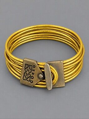 Corso Bronze Metallic Gold Cord Sliding Buckle Unisex Bracelet